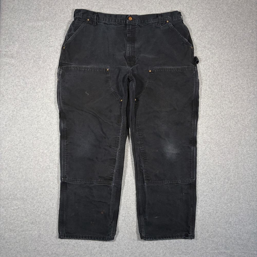 Carhartt Double Knee Loose Fit Canvas Carpenter Pants 42x30 (40x28) B01 Black